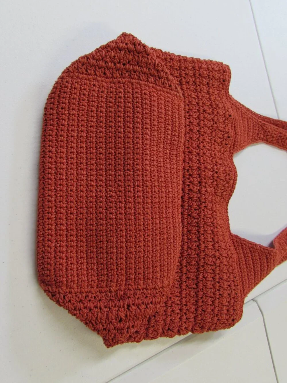 The Sak Orange Double Handle Lined Hobo Shoulder Bag